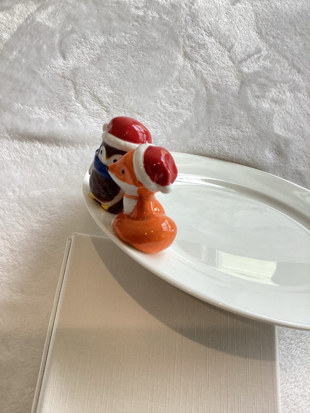 🦉🦊Yankee Candle Plate Holder Woodland Fox and Owl 7” Christmas Holiday - Picture 4 of 11